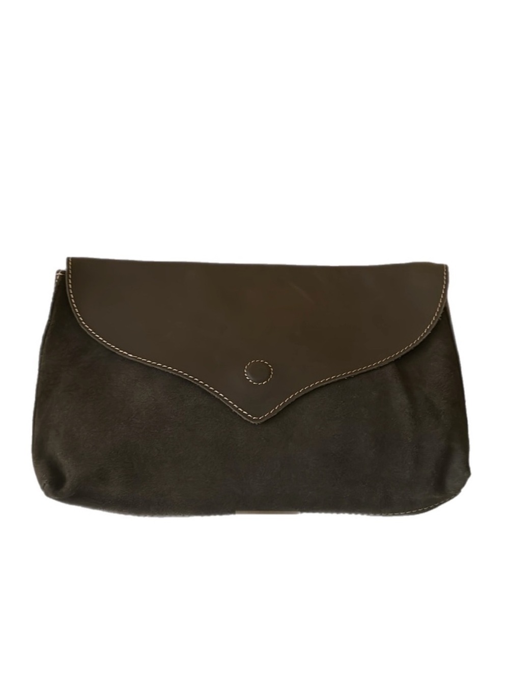 Levi's Soft Envelope Clutch Olive Brown Leather Suede